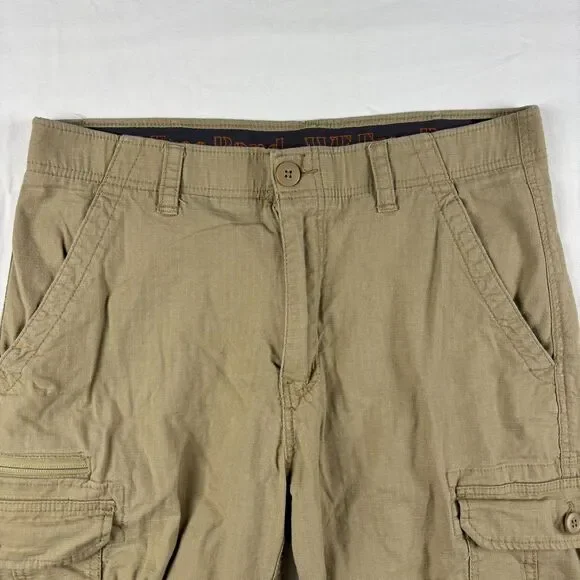 WearFirst Ripstop Cargo Shorts Men’s 34 Khaki Stretch Free Band Hiking Outdoors - Picture 3 of 11
